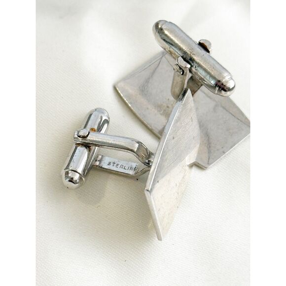 Vintage sterling silver cufflinks Anson - Picture 4 of 5